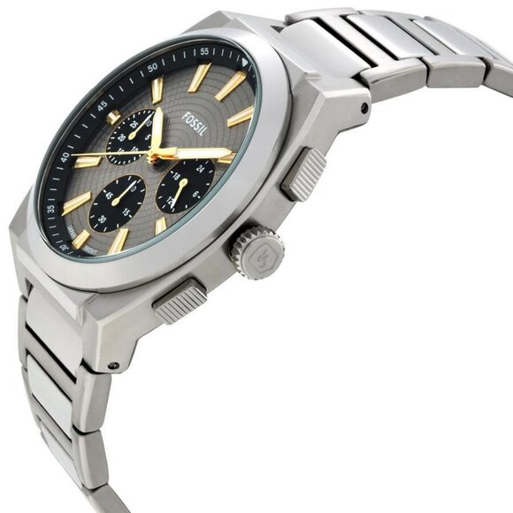 NWT Authentic Fossil Everett Chronograph Quartz Grey Dial Men's Watch - Picture 2 of 3